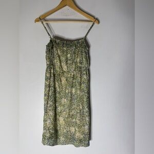 J CREW Green Floral Silk Spaghettistrap Dress Women‎ Sz 0